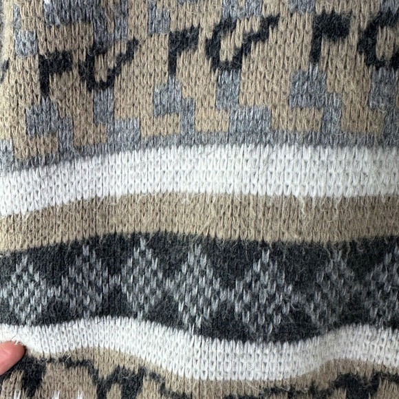 Vintage American Priority Sweater Cardigan Men Large Tribal Western Zip Up Rodeo - Picture 8 of 8